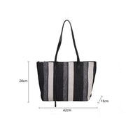 Striped canvas tote bag, view 10 - MRSLM