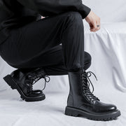 men's vintage leather ankle boots, black, view 5 - MRSLM