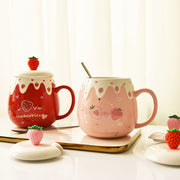 ceramic coffee mug with lid and spoon, view 8 - MRSLM
