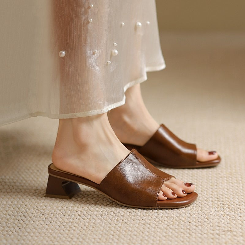 Chic Thick Heel Open Toe Sandals for Women