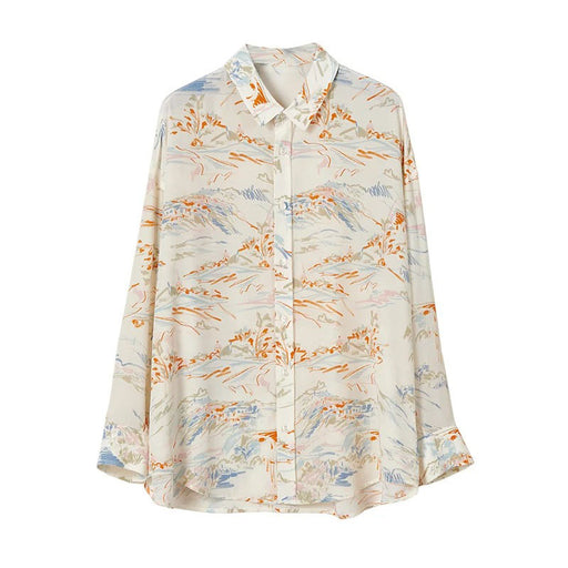 chic summer silk blouse, view 2 - MRSLM