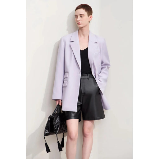 double-breasted blazer with notched collar, view 2 - MRSLM
