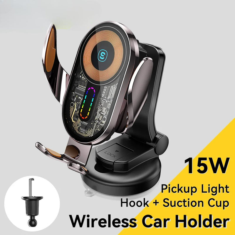 Carregador sem fio para carro de 15 W com sensor automático