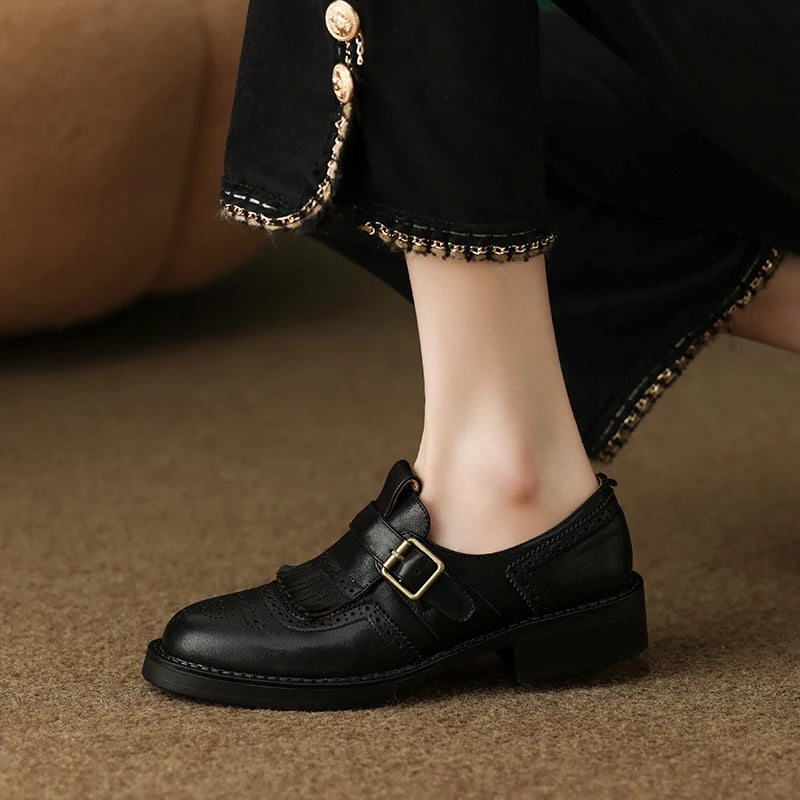 women's leather retro oxfords, view 5 - MRSLM