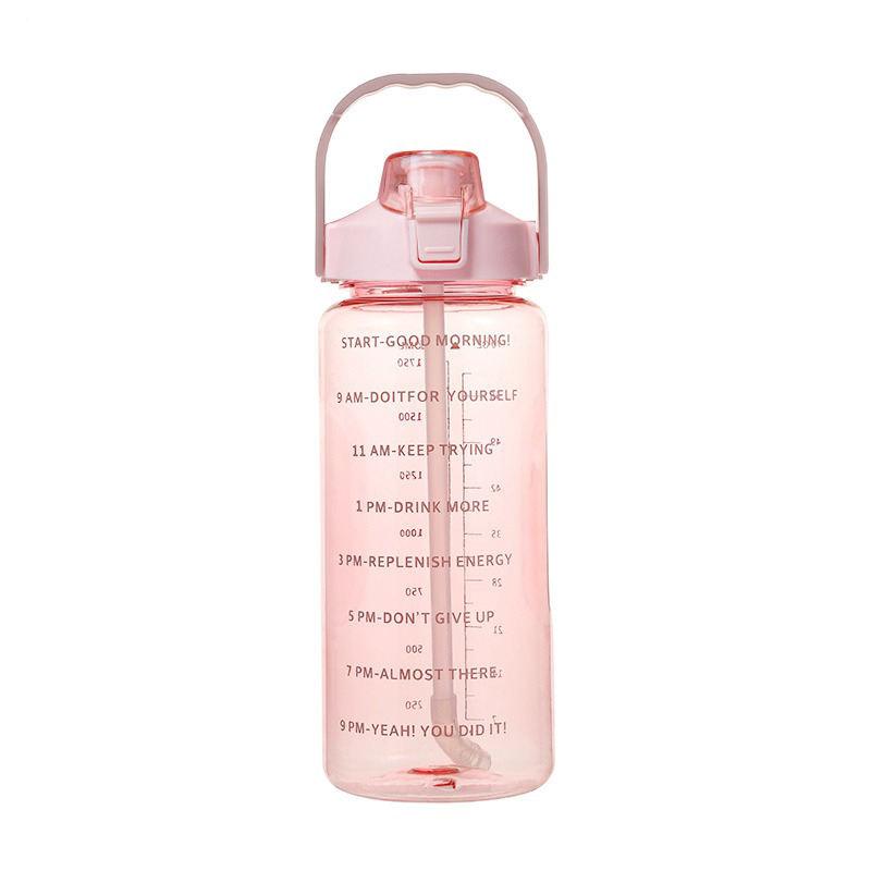 2L Motivational Straw Water Bottle for Hydration