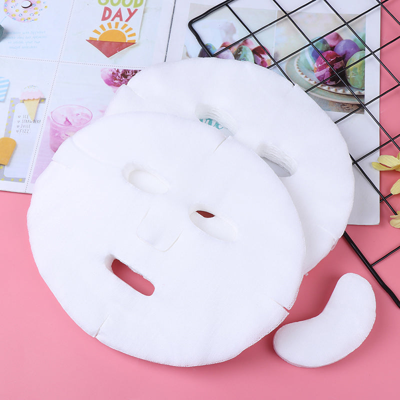 white cotton DIY facial mask sheets, view 3 - MRSLM