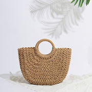 handwoven rattan beach handbag, view 7 - MRSLM