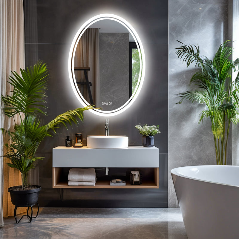 led backlit round vanity mirror, view 3 - MRSLM