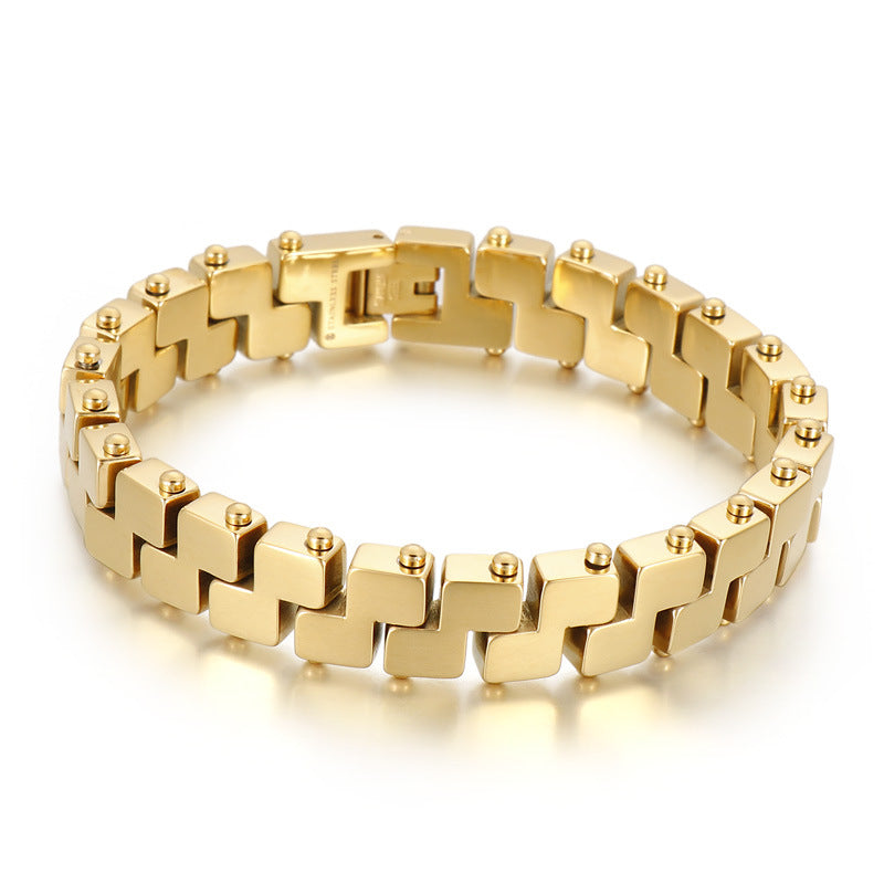 Personalisiertes Herrenarmband aus 18-karätigem Titanstahl mit Vakuumplattierung
