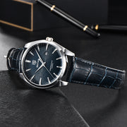 men's 41mm leather band quartz watch, view 7 - MRSLM