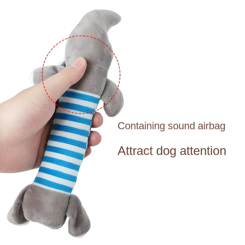 Squeaky plush dog toy, view 9 - MRSLM