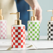 plaid ceramic bathroom dispenser, view 7 - MRSLM