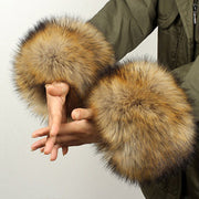 ladies fox fur look acrylic wristbands - MRSLM