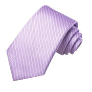striped lilac silk necktie set for men, view 5 - MRSLM