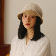 woven cotton linen sun hat for women, view 7 - MRSLM