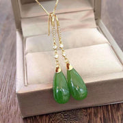 green chalcedony copper earrings, view 3 - MRSLM