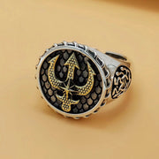 s925 silver men's boat anchor ring, view 4 - MRSLM