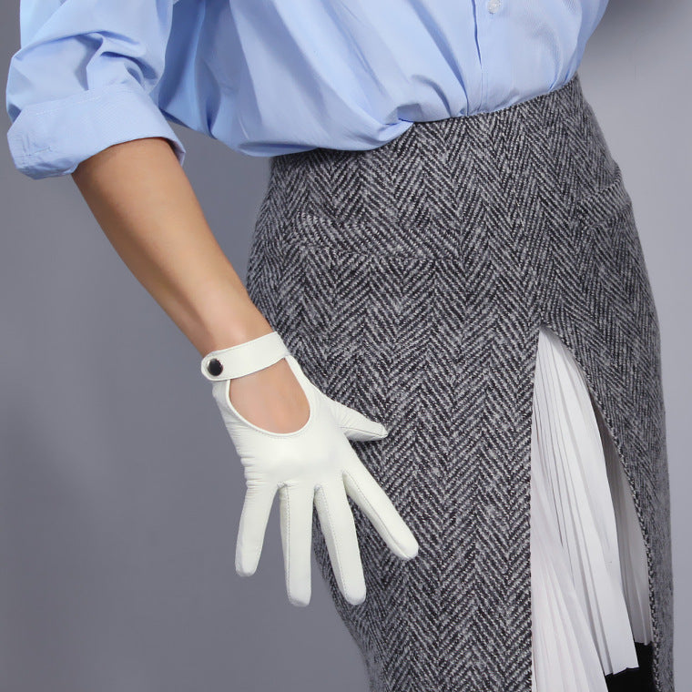 Pure sheepskin touch screen gloves, view 4 - MRSLM