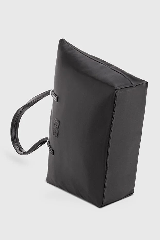 black shopper tote bag for women, view 2 - MRSLM