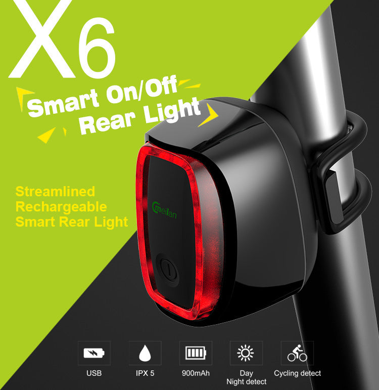 bicycle tail light with brake detection, view 2 - MRSLM