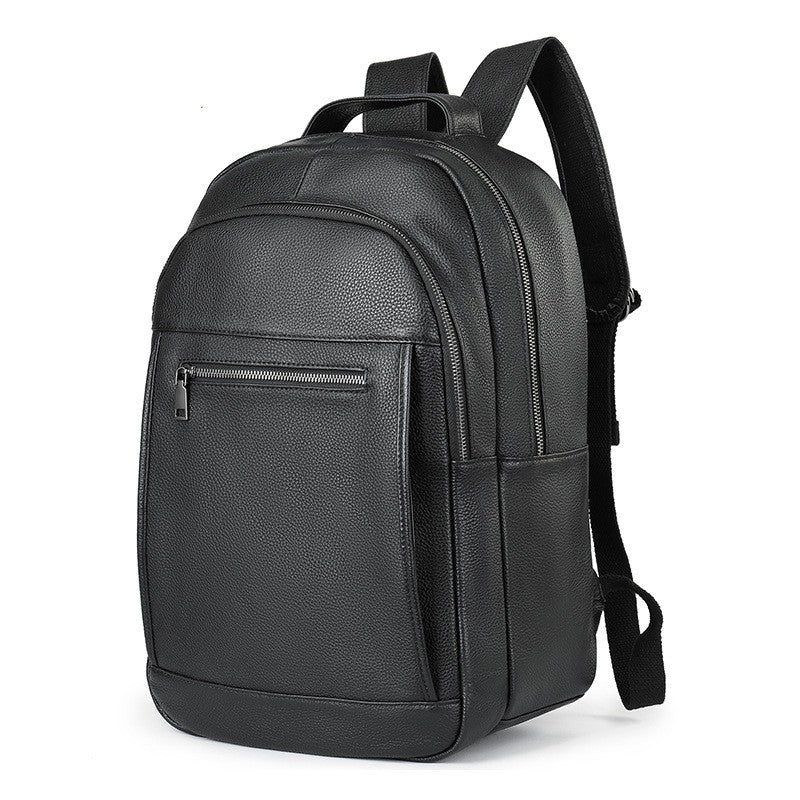 Mochila masculina de couro bovino de alta qualidade com grande capacidade.
