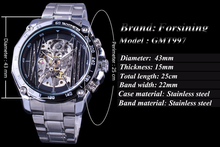 European American Style Men's Fashion Casual Hollow Mechanical Watch Movement