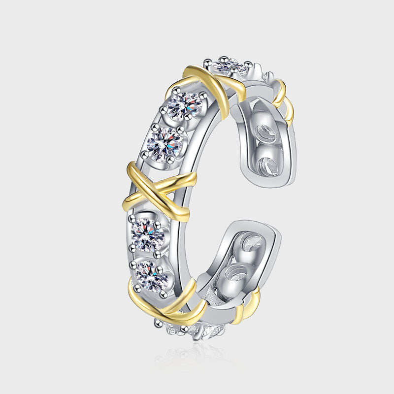 sterling silver u-shape geometric ring, view 4 - MRSLM