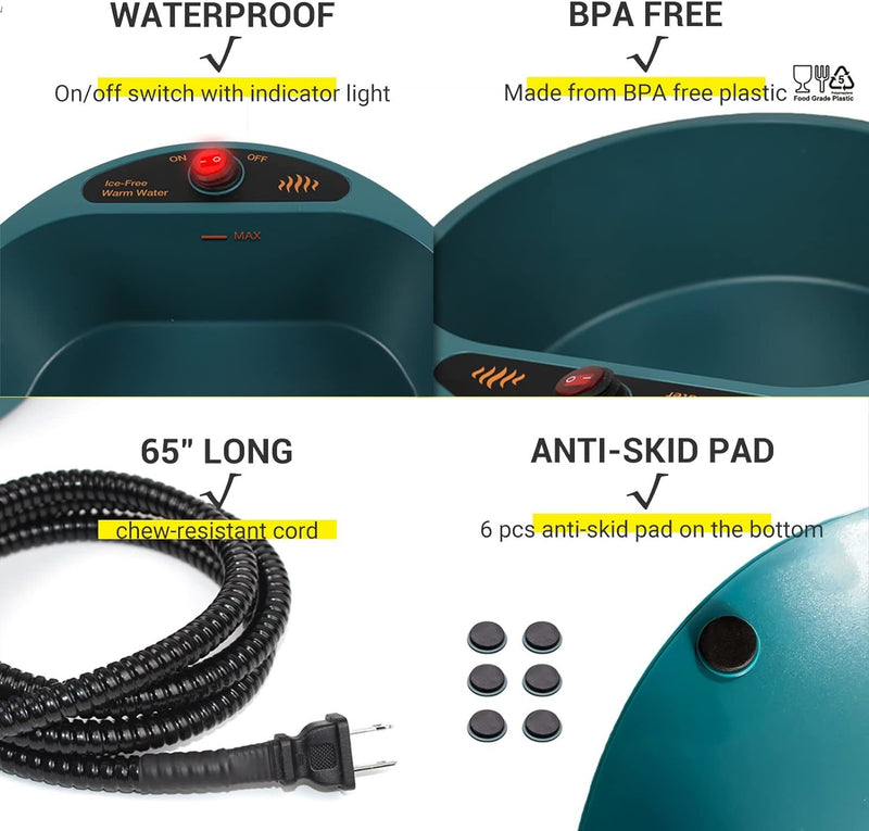 heated pet water bowl, view 8 - MRSLM