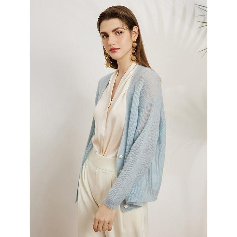 Kuscheliger Damen-Cardigan aus Mohair-Wollmischung