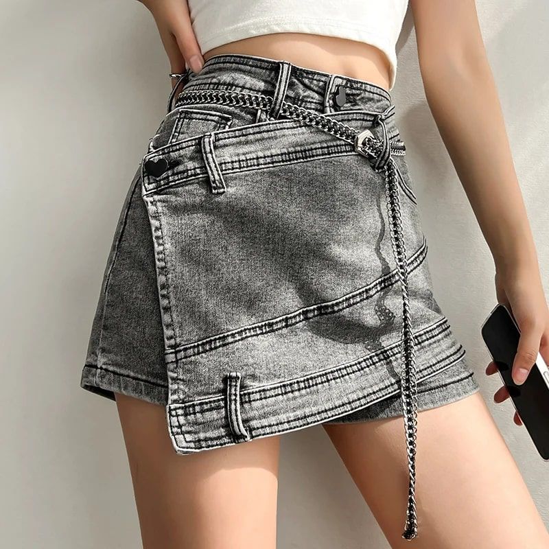 Saia jeans feminina