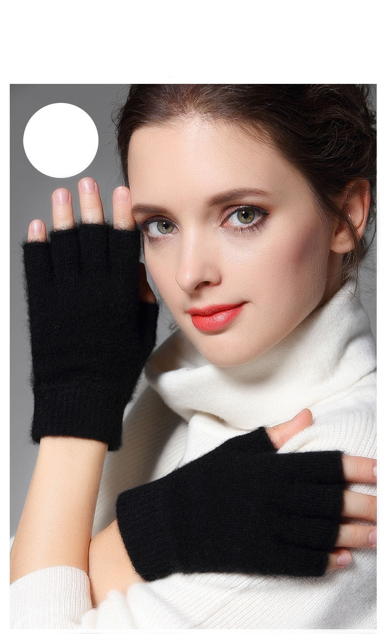 Wool Half Finger Gloves