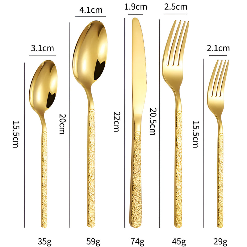 30-piece golden cutlery set, view 7 - MRSLM