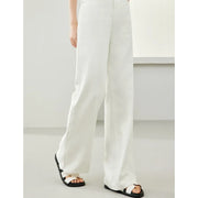 high waist white wide leg jeans, view 5 - MRSLM