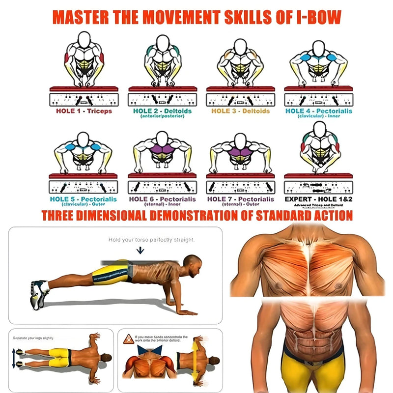 foldable multifunctional push-up board set, view 8 - MRSLM