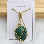 crystal stone holder necklace, view 3 - MRSLM
