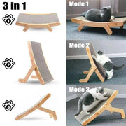wooden cat scratcher and lounge bed, view 4 - MRSLM