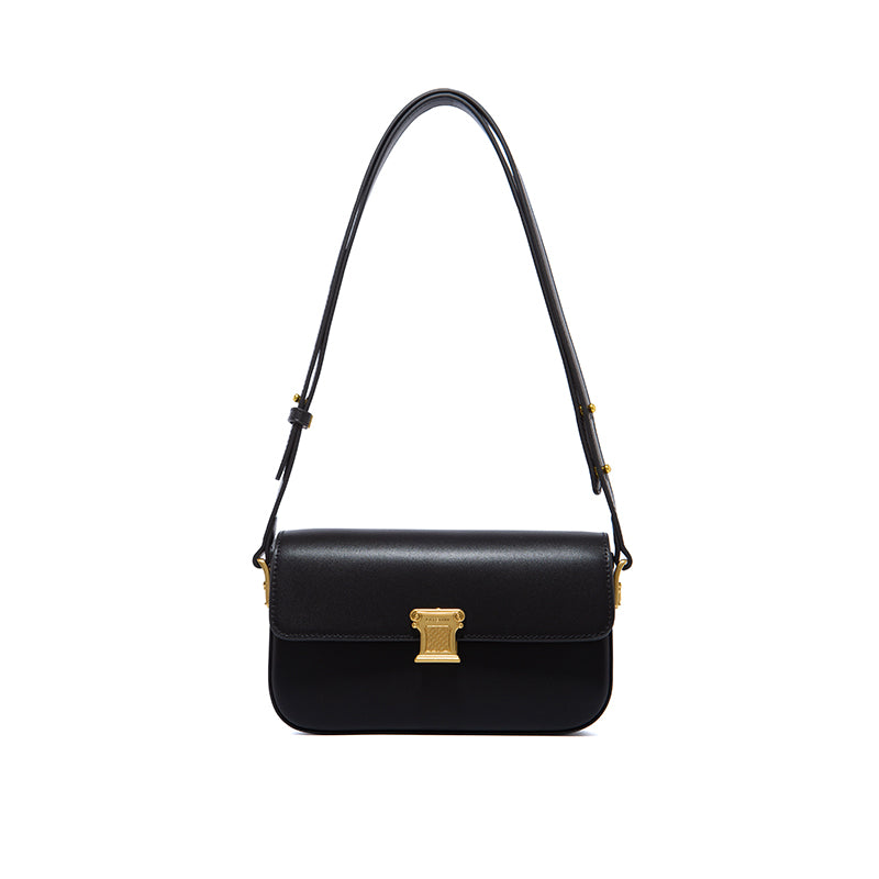 Women's small square leather crossbody bag, view 2 - MRSLM