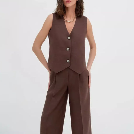 Cotton-linen vest and pants set, view 2 - MRSLM