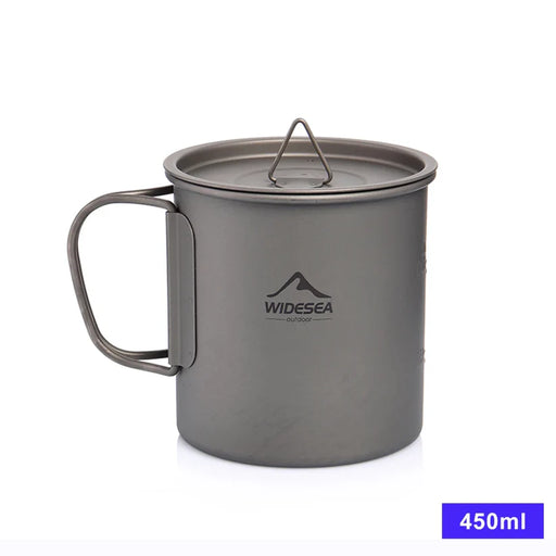 camping titanium cup with lid, view 2 - MRSLM