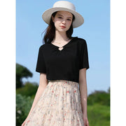 V-neck hollow-out T-shirt, view 5 - MRSLM