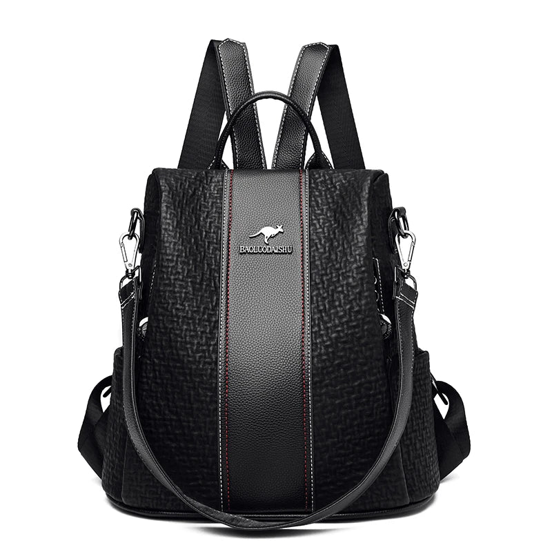 soft PU leather backpack, view 2 - MRSLM