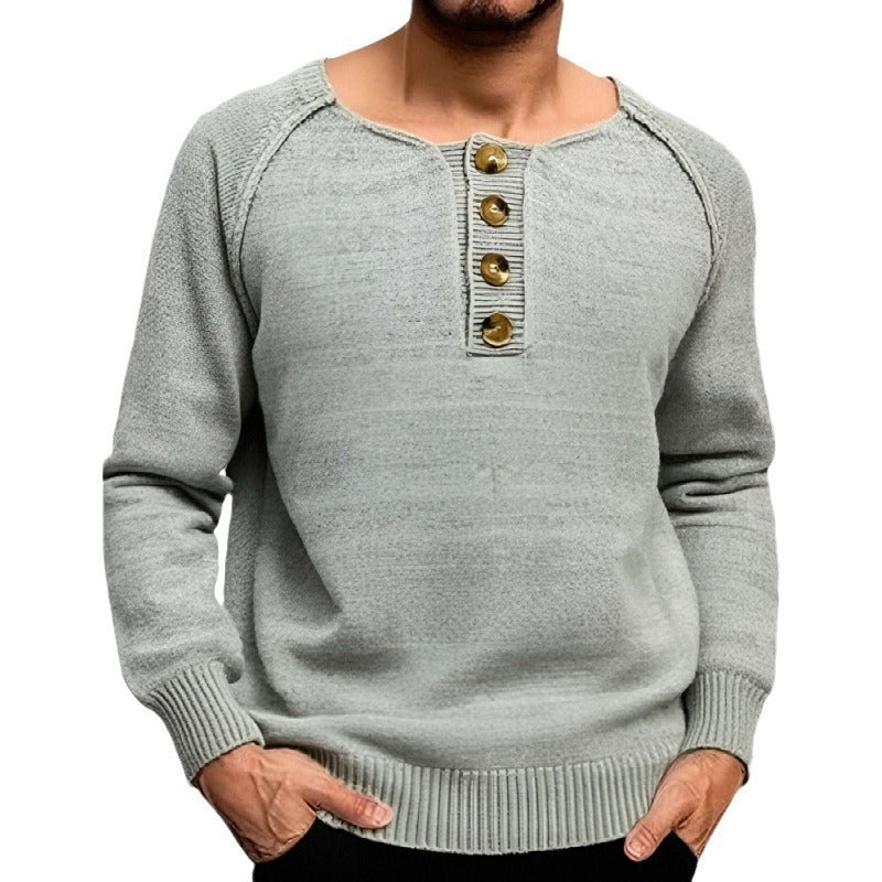 Leichter, einfarbiger Langarm-Pullover