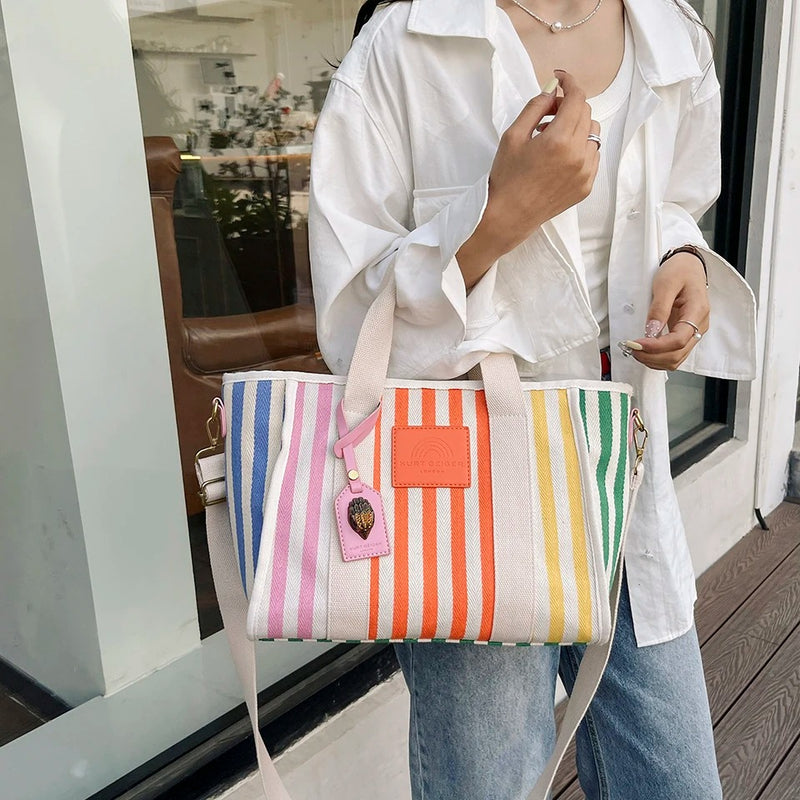 large capacity canvas tote bag, view 3 - MRSLM