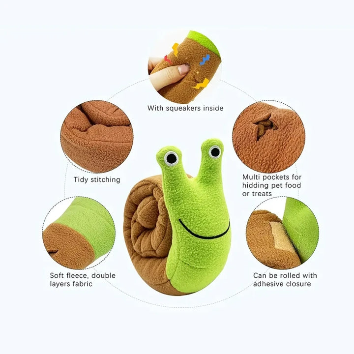 Interactive Plush Snail Snuffle Mat Toy for Dogs