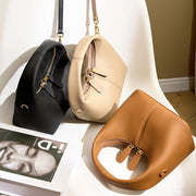 leather crescent shoulder bag, view 8 - MRSLM