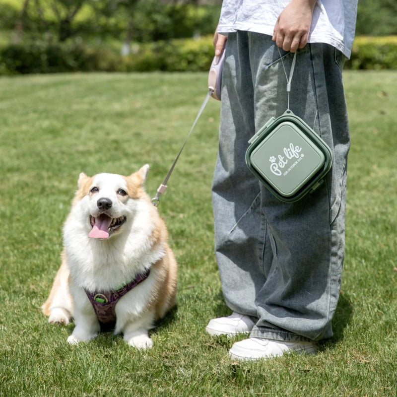 portable double folding pet bowl, view 9 - MRSLM