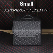 Collapsible faux leather car trunk organizer, view 2 - MRSLM