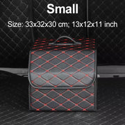 Collapsible faux leather car trunk organizer, view 4 - MRSLM