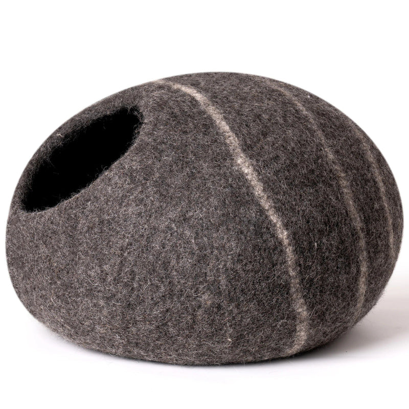 handmade felt cat bed cave, view 2 - MRSLM