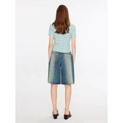 y2k gradient high waist baggy denim shorts, view 6 - MRSLM